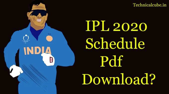 IPL Schedule Pdf free Download